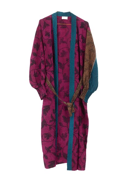 KIMONO LUNGO IN PURA SETA INDIANA "ECHO"