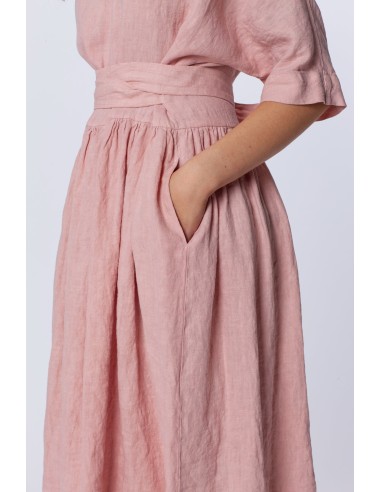 ABITO CON  CINTURA IN 100% LINO "SARI"