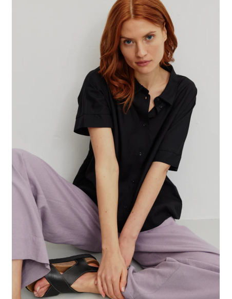 CAMICETTA MANICHE CORTE IN ECOVISCOSA LENZING ECOVERO "BRUNNERA"