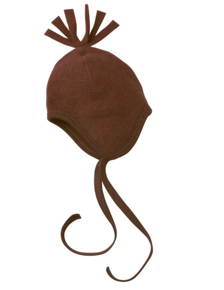 BERRETTO BIMBI IN PILE DI LANA MERINO "CIUFFO"