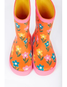 STIVALI DA PIOGGIA BAMBINI "FUN FLOWERS" - ARANCIO 2