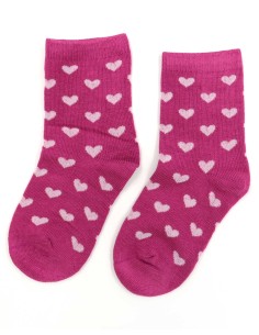 CALZINI IN BAMBU' KIDS "CUORICINI" - LAMPONE 2