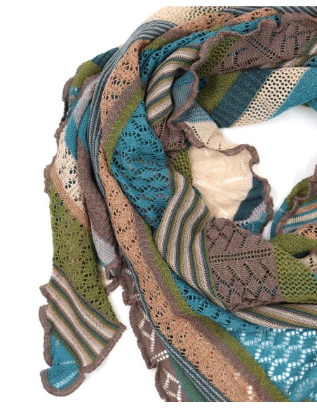 STOLA TRIANGOLARE IN LANA MERINO 100X200 "KYRA"