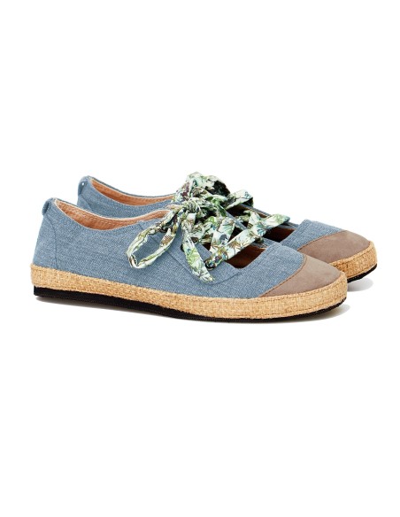 BALLERINE IN COTONE BIOLOGICO CON SUOLA DI PNEUMATICO RICICLATO "BALI BALLET"