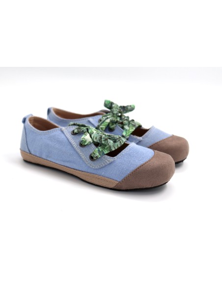 BALLERINE IN COTONE BIOLOGICO CON SUOLA DI PNEUMATICO RICICLATO "BALI BALLET"