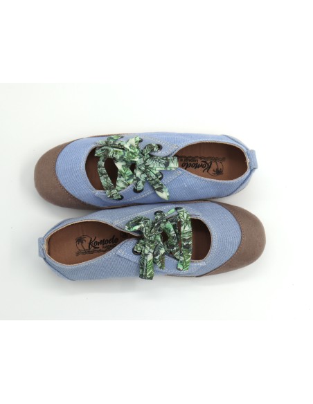 BALLERINE IN COTONE BIOLOGICO CON SUOLA DI PNEUMATICO RICICLATO "BALI BALLET"