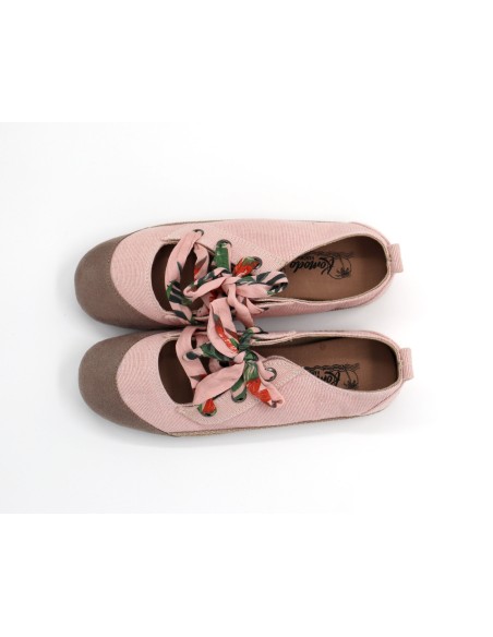 BALLERINE IN COTONE BIOLOGICO CON SUOLA DI PNEUMATICO RICICLATO "BALI BALLET"