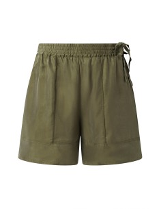 SHORTS AMPIO IN CUPRO "MAYA" - KAKI