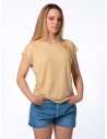 T-SHIRT DONNA SCOLLO A BARCHETTA IN 100% CANAPA