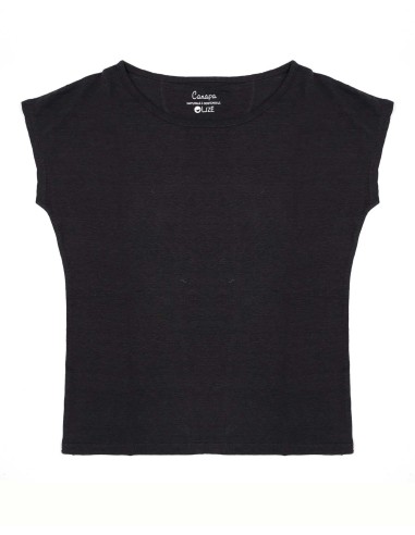 T-SHIRT DONNA SCOLLO A BARCHETTA IN 100% CANAPA