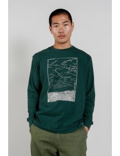 T-SHIRT UOMO IN COTONE BIOLOGICO "MIGRATION" - VERDE 2