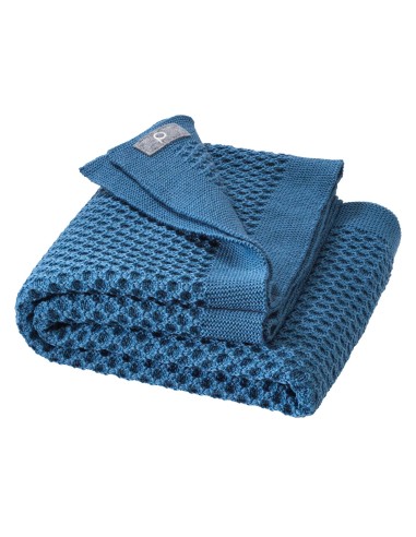 COPERTINA IN PURA LANA NEONATI 80X100 A NIDO D'APE