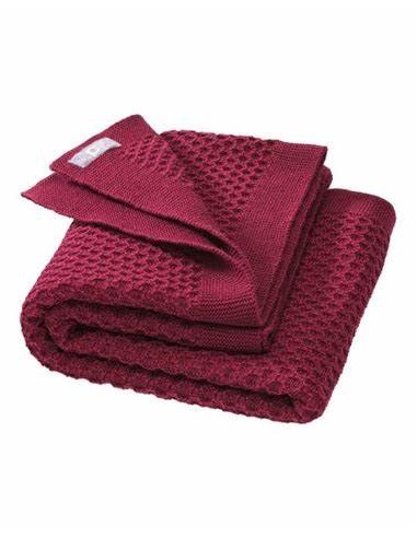 COPERTINA IN PURA LANA NEONATI 80X100 A NIDO D'APE