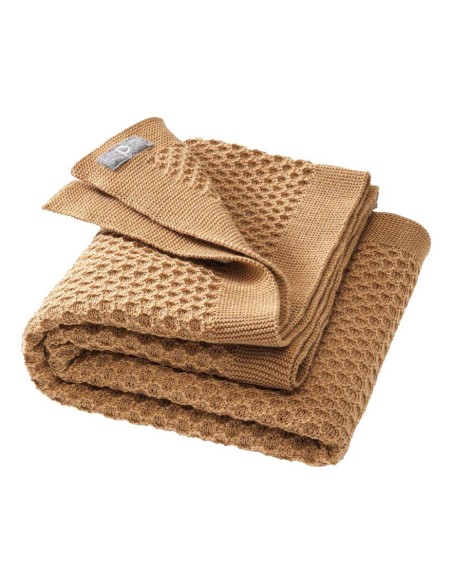 COPERTINA IN PURA LANA NEONATI 80X100 A NIDO D'APE