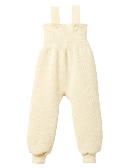 Pantalone salopette con bretelle Disana, in lana Merino biologica