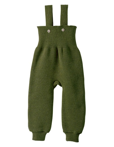 Pantalone salopette con bretelle Disana, in lana Merino biologica