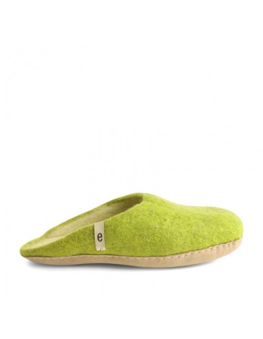 PANTOFOLA IN LANA CON SUOLA IN NAPPA