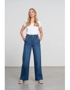 JEANS IN COTONE BIOLOGICO A PALAZZO VITA ALTA - DENIM