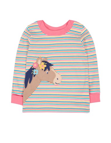 MAGLIA BIMBO IN COTONE BIOLOGICO "STRIPE HORSE"
