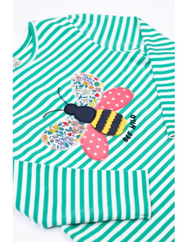 MAGLIA BIMBA A RIGHE IN COTONE BIOLOGICO CON...