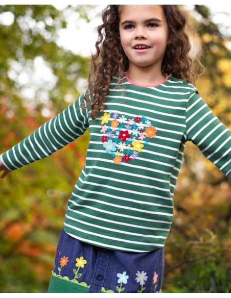 MAGLIA BIMBA IN COTONE BIOLOGICO CON RICAMI "LOUISE"
