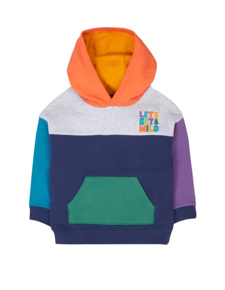 FELPA BIMBO IN COTONE BIOLOGICO FELPATO COLOURBLOCK "BEN"