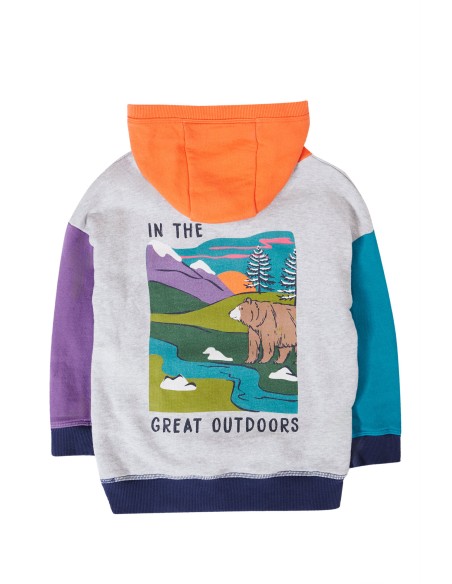 FELPA BIMBO IN COTONE BIOLOGICO FELPATO COLOURBLOCK "BEN"