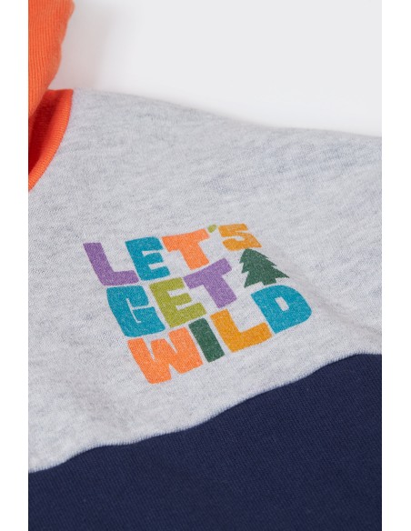 FELPA BIMBO IN COTONE BIOLOGICO FELPATO COLOURBLOCK "BEN"