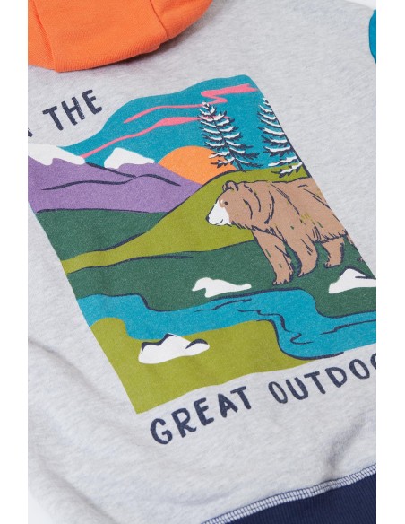 FELPA BIMBO IN COTONE BIOLOGICO FELPATO COLOURBLOCK "BEN"