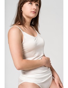 CANOTTA IN PURA SETA SPALLINA SOTTILE - BIANCO 2