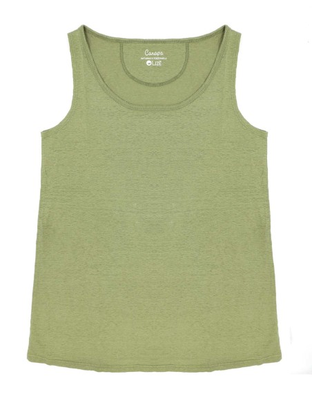 CANOTTA LUNGA DONNA IN 100% CANAPA