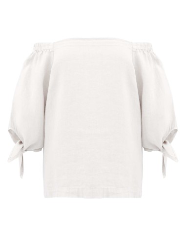 BLUSA CON SPALLE SCESE IN 100% LINO "AGNETA"
