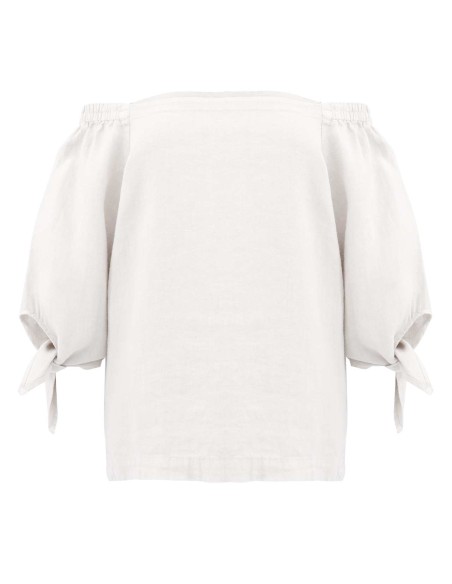 BLUSA CON SPALLE SCESE IN 100% LINO "AGNETA"