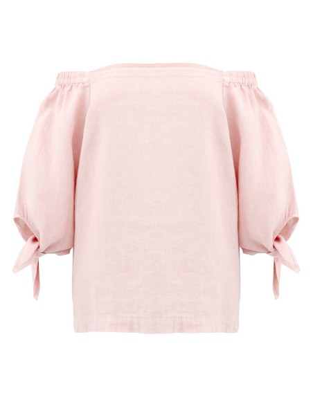 BLUSA CON SPALLE SCESE IN 100% LINO "AGNETA"