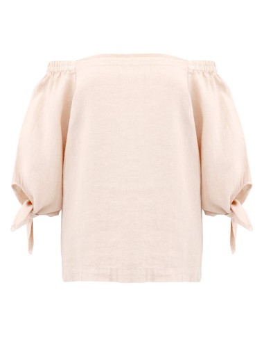 BLUSA CON SPALLE SCESE IN 100% LINO "AGNETA"