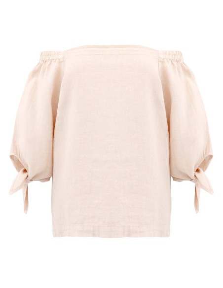 BLUSA CON SPALLE SCESE IN 100% LINO "AGNETA"