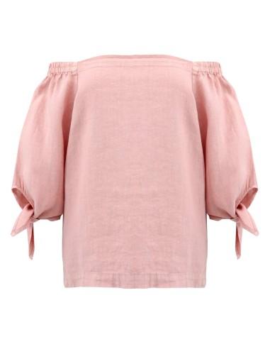 BLUSA CON SPALLE SCESE IN 100% LINO "AGNETA"
