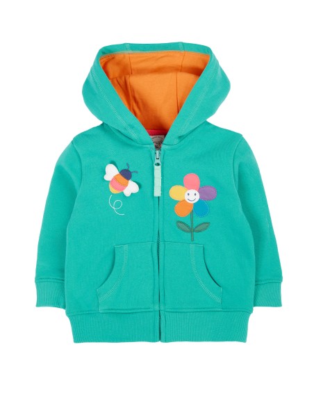 FELPA BIMBA IN COTONE BIOLOGICO FELPATO CON RICAMO "BEES"