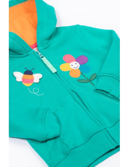 FELPA BIMBA IN COTONE BIOLOGICO FELPATO CON RICAMO "BEES"