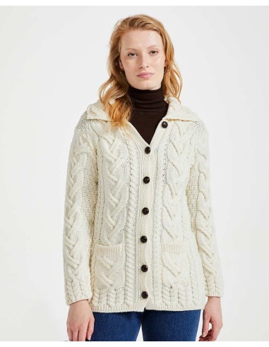 CARDIGAN ARAN IN LANA SUPERSOFT "CHUNKY"