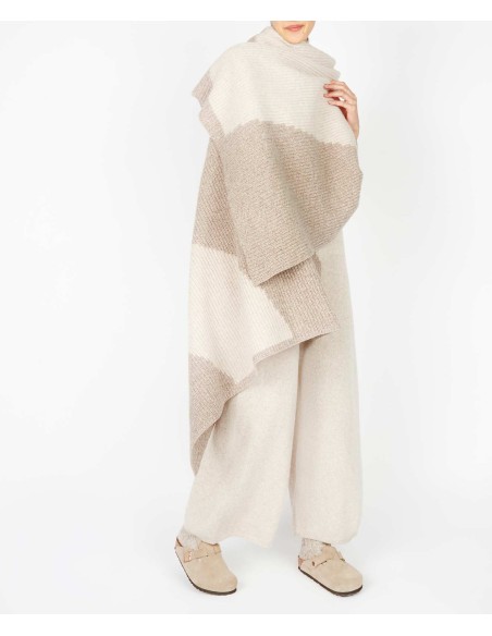 COPERTA BICOLOR IN LANA IRLANDESE "WREN"