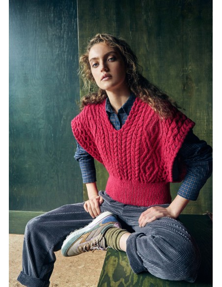 GILET IN LANA IRLANDESE E CASHMERE "FARMLEIGH"