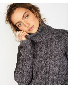 MAGLIONE COLLO ALTO IN LANA VERGINE IRLANDESE  "JUNIPER" 2