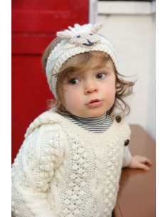 MAGLIONE CON CAPPUCCIO BABY ARAN IN LANA IRLANDESE -... 2