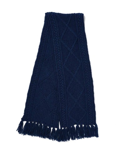 SCIARPA ARAN FATTA A MANO CON FRANGE IN 100% LANA