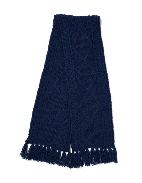 SCIARPA ARAN FATTA A MANO CON FRANGE IN 100% LANA