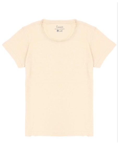 T-SHIRT DONNA GIROCOLLO IN CANAPA