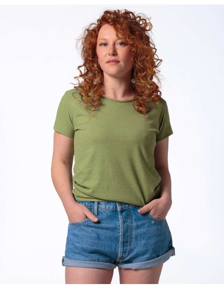 T-SHIRT DONNA GIROCOLLO IN CANAPA