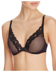REGGISENO A VELA CON PIZZO "BROOKLYN" - NERO