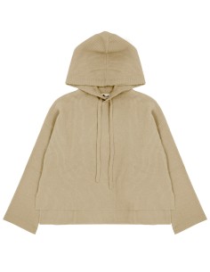 FELPINA CORTA IN 100% CASHMERE RIB CON CAPPUCCIO "ENISA"... 2